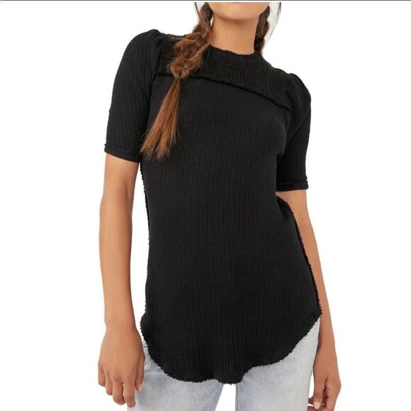 Free People Red Delicious Tee In Black - Picture 2 of 3